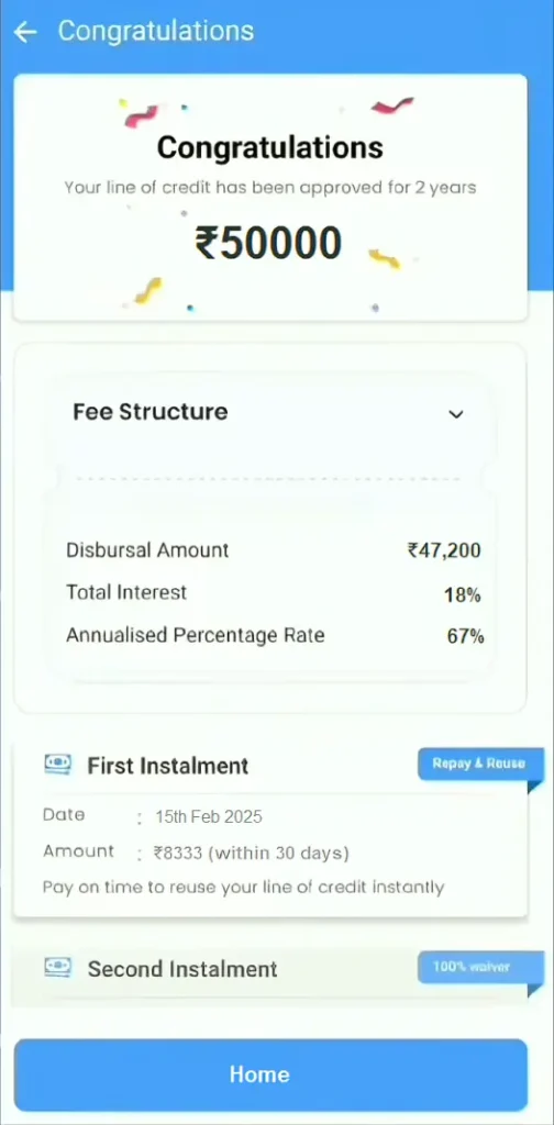 kissht Amount choose