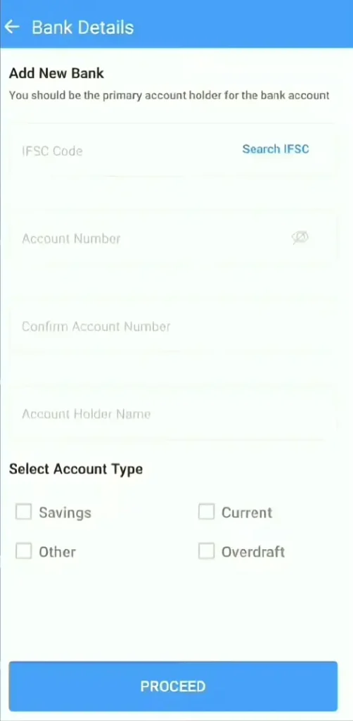 kissht Bank Account add